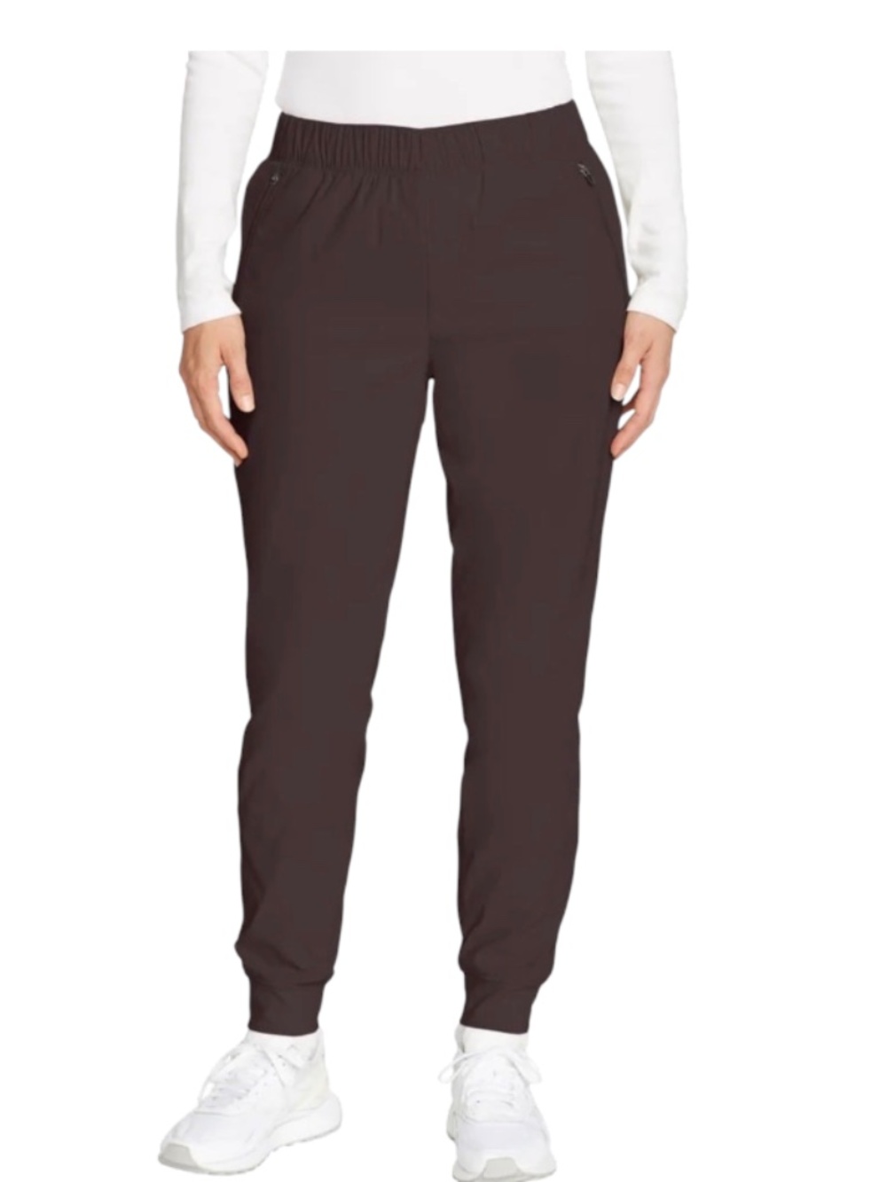 Eddie Bauer Womens Brown Fleece Lined Pants Elastic Waist Jogger Style Comfort P